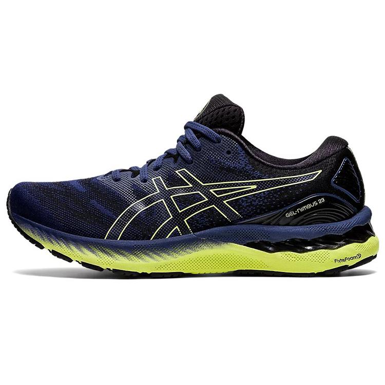 

New Asics Gel Nimbus 23 Thunder Blue Glow Yellow 1011B004-407 40.5