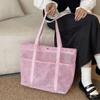 Lightweight Mesh Beach Bag Foldable Toiletries Organizer Fashion Toiletry Storage Bag  Seaside
