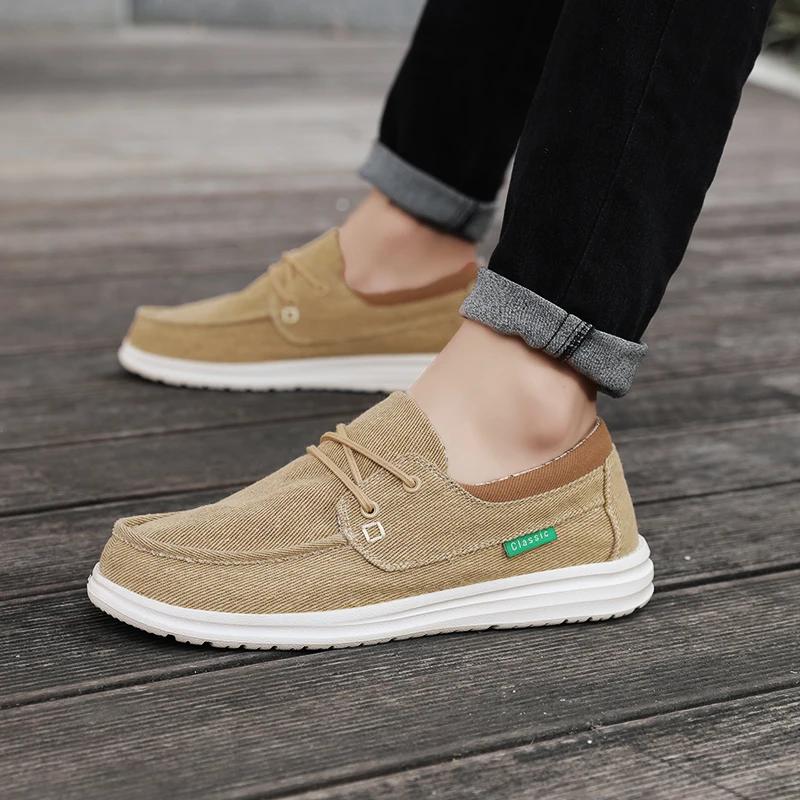 Fashion New Men Vulcanize Casual Shoes Fashion Soft Canvas Shoes Breathable Men's Walking Flat Sneakers Outdoor Light Men's Shoes