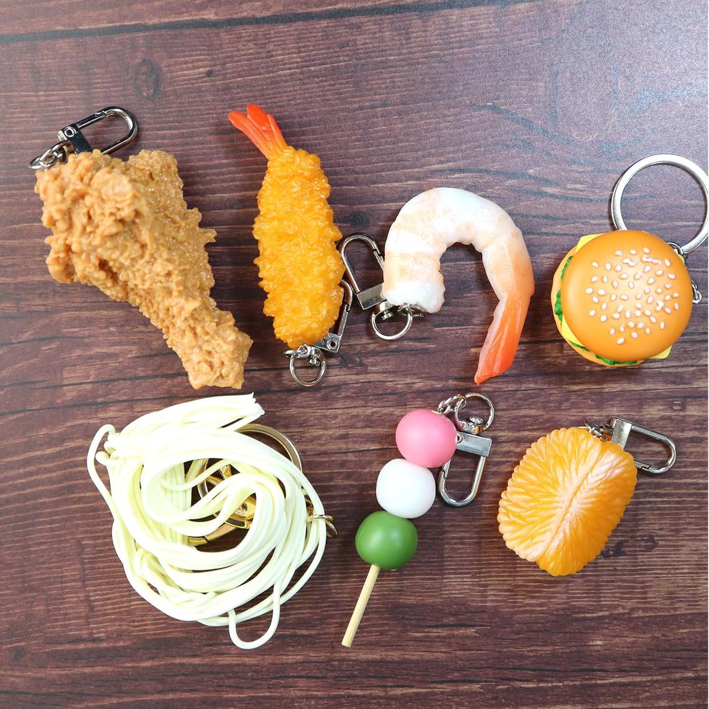 Llavero de Muestra de Comida Punpun Maru Brillante Bolsa de Llaves Artículos de Interior Comida Falsa [Camarón] KR-018