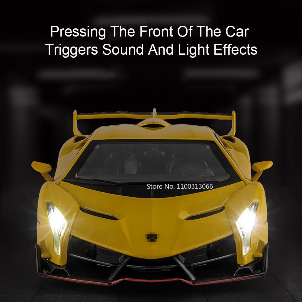 1:22 Veneno SL63 Alloy Models Cars Diecast Toys Rubber Tires Sports Car Wheel Pull Back Vehicles Kids Festival Collection Gifts