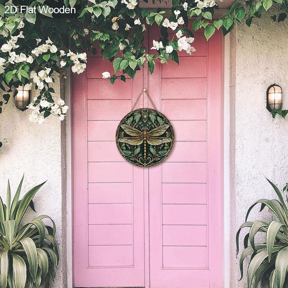 Garden decoration, wooden hanging decorative signs, dragonfly patterns, 2D graphic products, housewarming gifts for friends