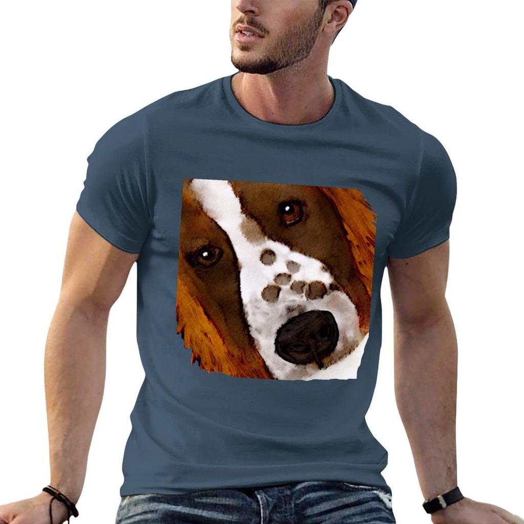 Welsh Springer Spaniel Art Tshirt Luxury Designer Summer Clothes Unisexs Cotton T Shirts