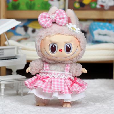 2 Pieces Dolls Dress and Hairpin Costume Outfits Handmade Clothing for 15-17cm