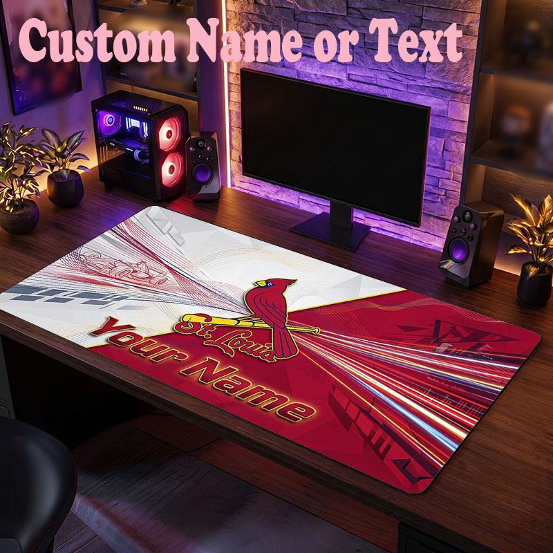 St. Louis Cardinals Customized Name Text Mouse Pad, Large Desk Mouse Mat Personalized Home Office Present