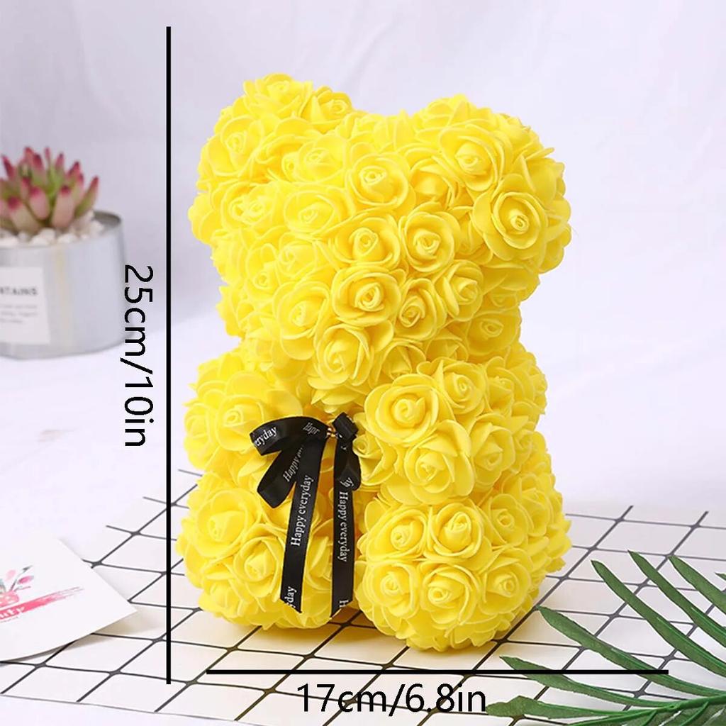 1pc Valentine's Day Gift Creative Rose Bear Gift Box PE Flower Romantic Foam Bear Hug Bear
