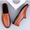 Men's Cross-Season Leather Shoes: Breathable Top Layer Cowhide, Perforated Casual Design for Middle-Aged Men, Available in Large Sizes