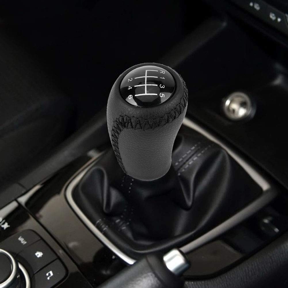 Qiilu Car Gear Stick Shift Knob Gear Shifter Knob Head 6 Speed Anti-Slip Corrosion