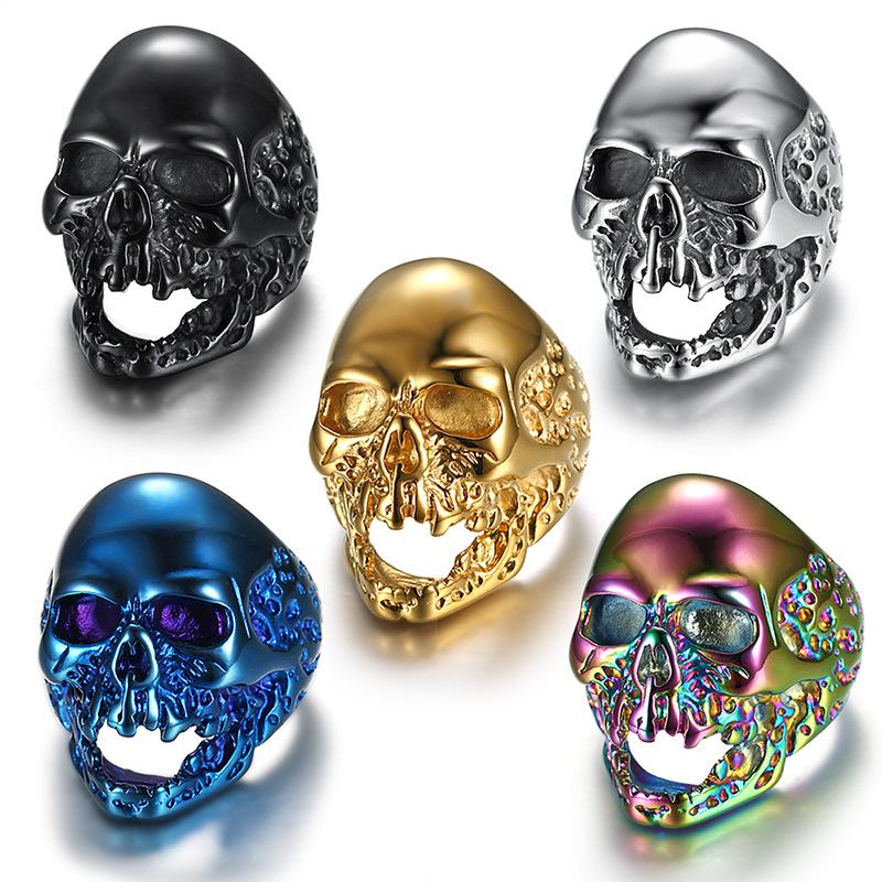 S925 Silver Ring for Men and Women, Retro Zombie Skull Ring, Hip-hop Ring