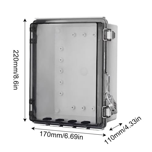 Waterproof Electrical Box, Project Case with Transparent Cover, Dustproof Locking Case for Electronics Home Project Power Distribution Protection