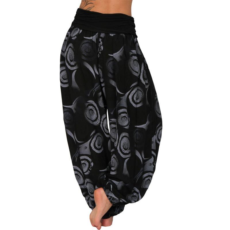 15 Color Women Casual Elastic Waist Plus Size Print Long Trousers Straight Loose Long Pants Haren