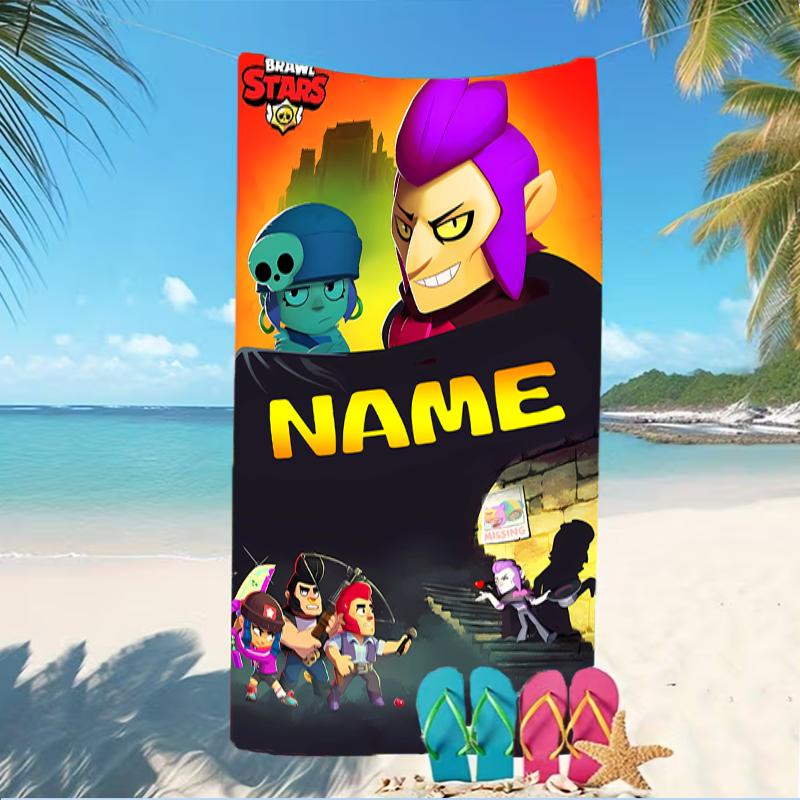 Customizable personalized beach towels Brawl Stars themed designs.Suitable for the beach, yoga, sports;ideal as beach accessories