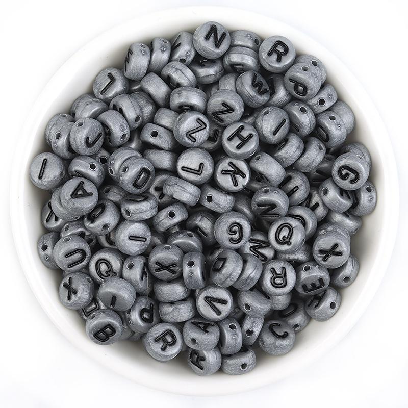 Acrylic Luminous Letter Beads, Multi-Style, 100 Pcs/bag for DIY Bracelets