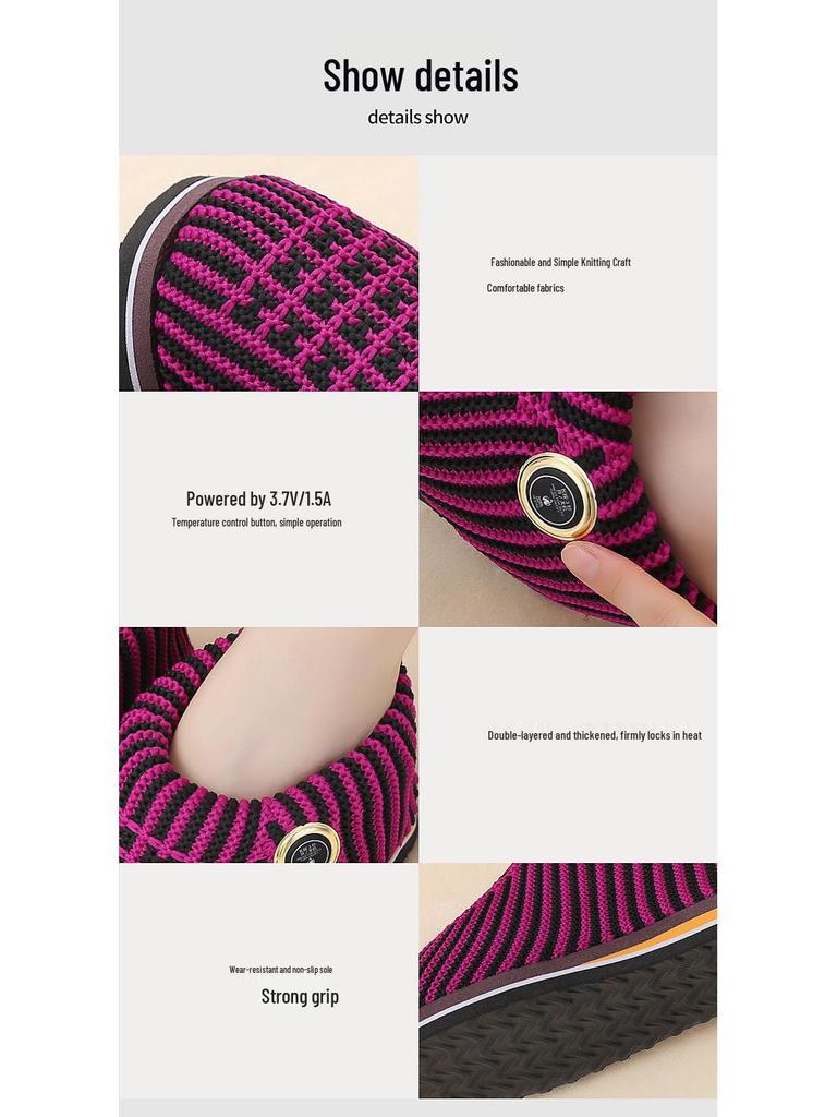 Rechargeable Heated Cotton Shoes for Warmth and Anti-Frostbite - Home & Outdoor Foot Warmer.