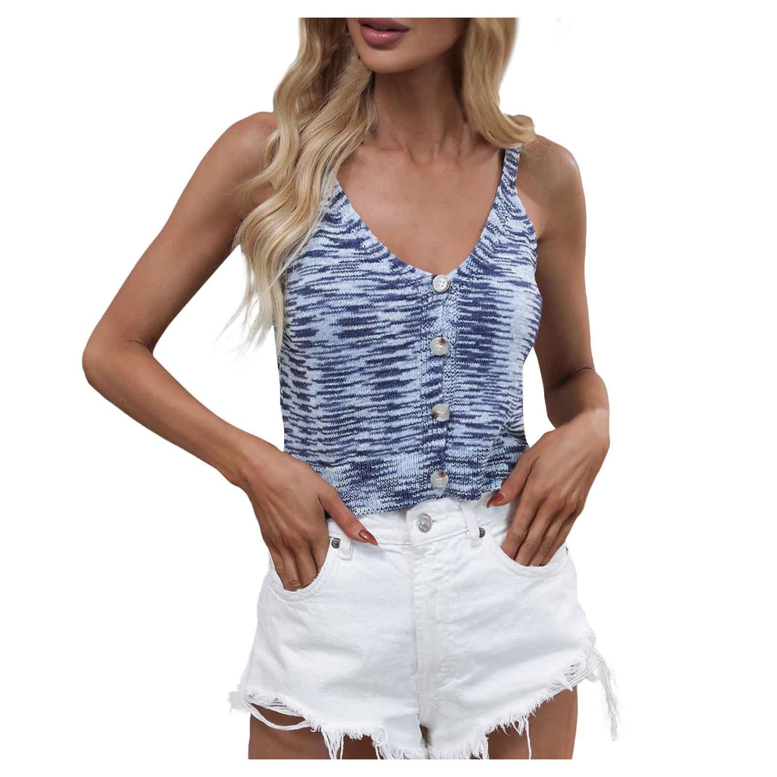 

Женская повседневная модная сексуальная удобная крутая пуловер с v-образным вырезом, свободная футболка, камзол L синий