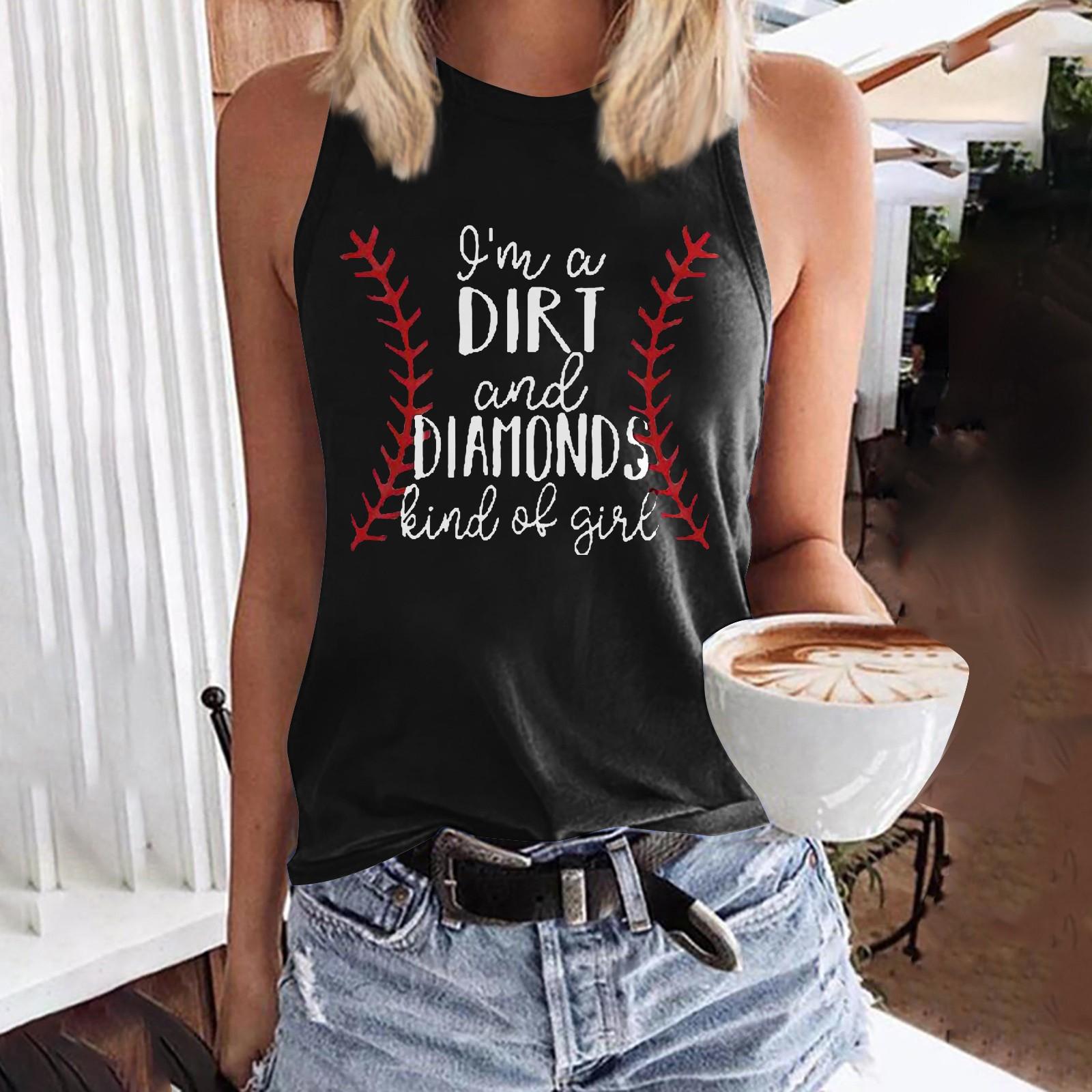 

Женщины Повседневная круглая шея Свободный принт Без рукавов Верхняя футболка Блузка