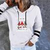 Women's Fashion Leisure Christmas Party Printed Long Sleeve Hooded Pullover Top
