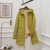 Women's Lightweight Hooded Down Jacket - Mid-Length Slim Fit Lightweight Fall/Winter Lightweight Plus Size Coat