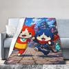 Yokai Watchs  Flannel Blanket Spring  Super Soft Bedding Throws For Boy Girl Outdoor Funny Bedspread Sofa Bed Cover
