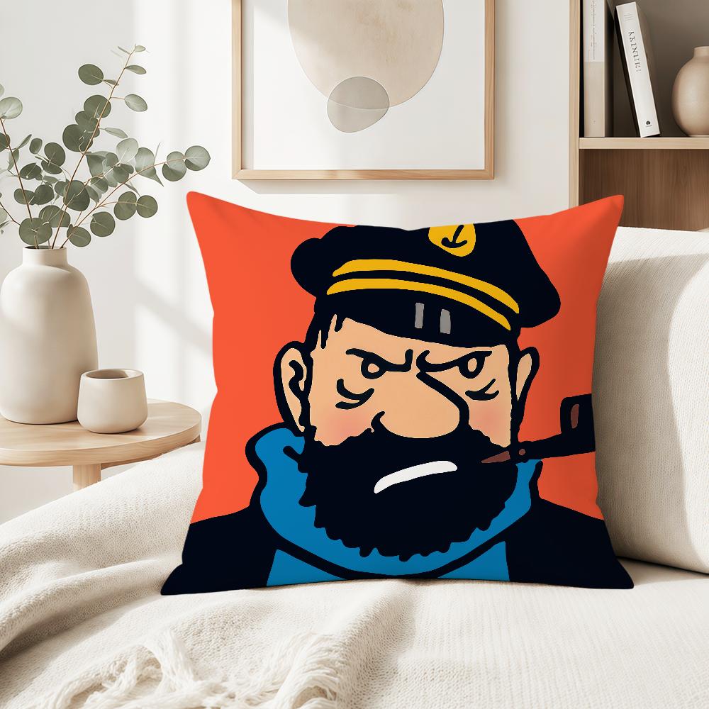 art dog comic soft pillowcase cute t-t-T-Tin-tinES-S-S fun Sofa Home S-S-SnowyS Living Room Decor bed hogar pillowcover gift