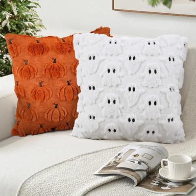 Halloween Little Devil Pumpkin Ghost Plush Pillowcase for Festive Decor