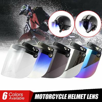 Motorcycle Helmet Visors Bubble Mirror Three Button Type Retro Open Face Helmets Lenses Accessories For Shade Sh D3a8