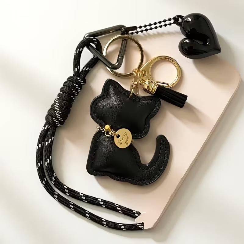 Yogodlns Cute Faux Leather Cat Mini Backpack Hanging Handbag Pendant Bag Pendant Bags Accessories