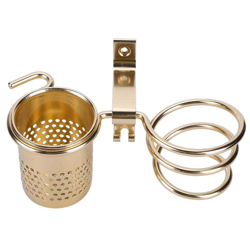 

Space Aluminum Wall Mounted Hair Dryer Holder Spiral Hair Care Tools Hanging Rack Organizer