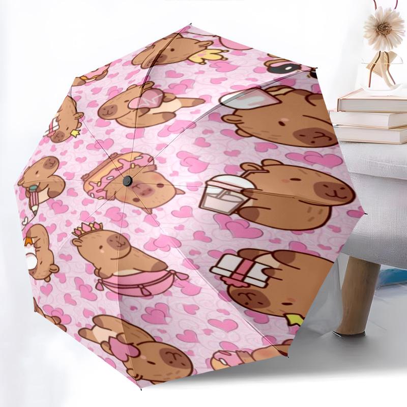 Capybara Begleiter Faltbarer Regenschirm Reise 8 Rippen Sonnenschirm Reise