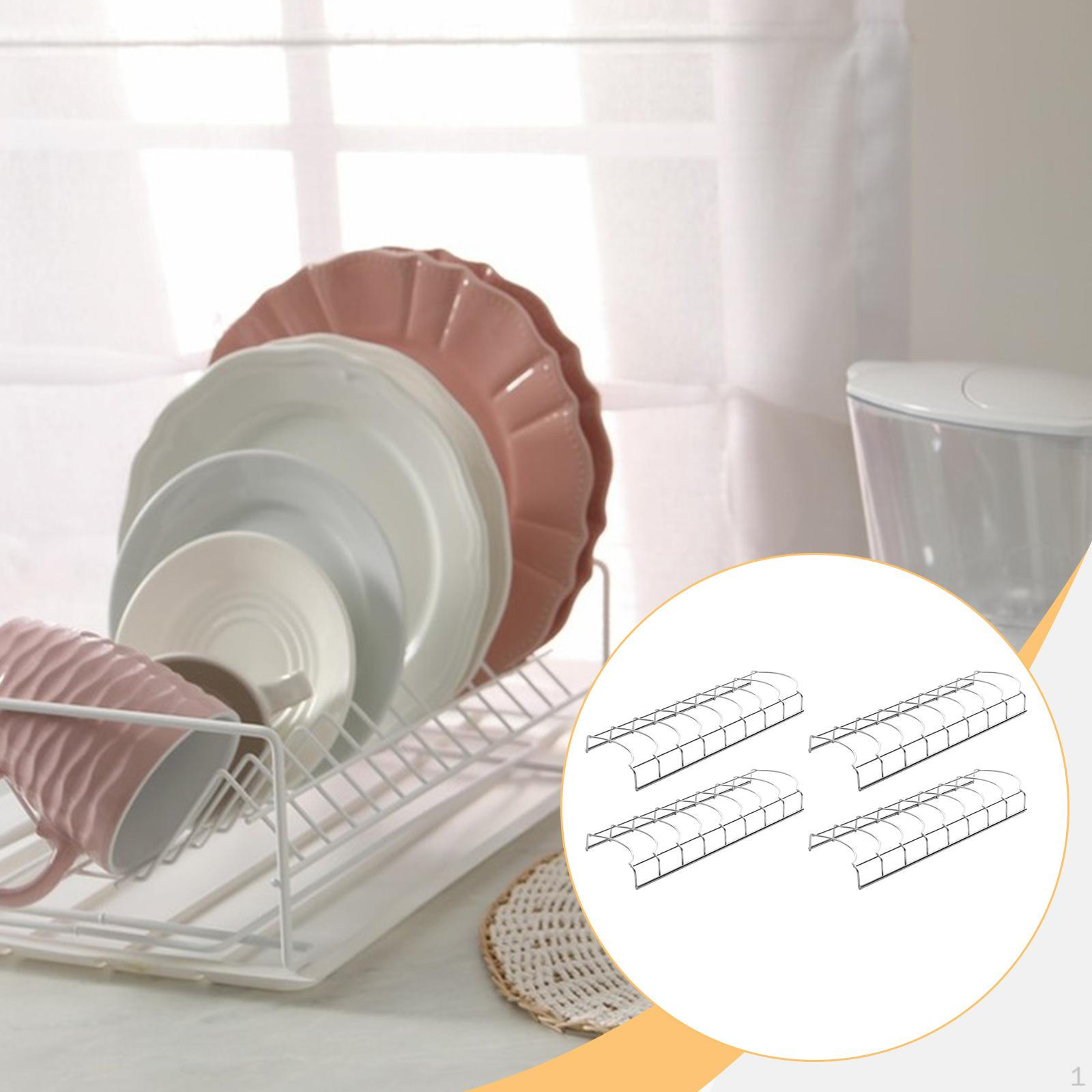 

4 Large Capacity Utensil Holders for Tableware, Ribs, Bread, Cabinets, And Cafe Countertops. Silver Bowl Rack