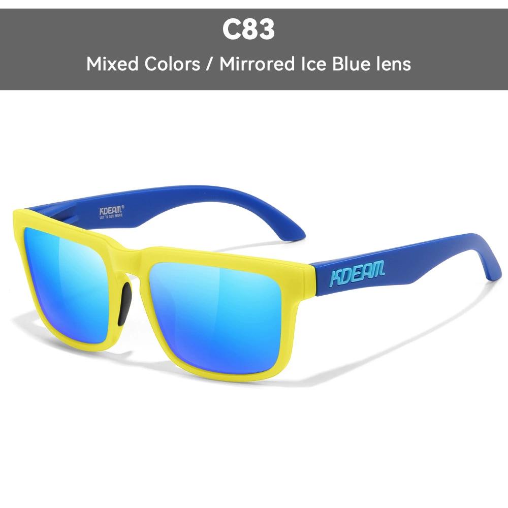 KDEAM Brand Men Square Polarized Sunglasses Colorful Design Cool Fashion Women Shades Summer Sun Glasses Mirrored Coating Lens