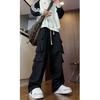 Tall Men's Extra-Long Pants, Autumn American-Style Paratrooper Cargo Pants, Men's Fleece-Lined Straight-Leg Casual Pants for Teenagers