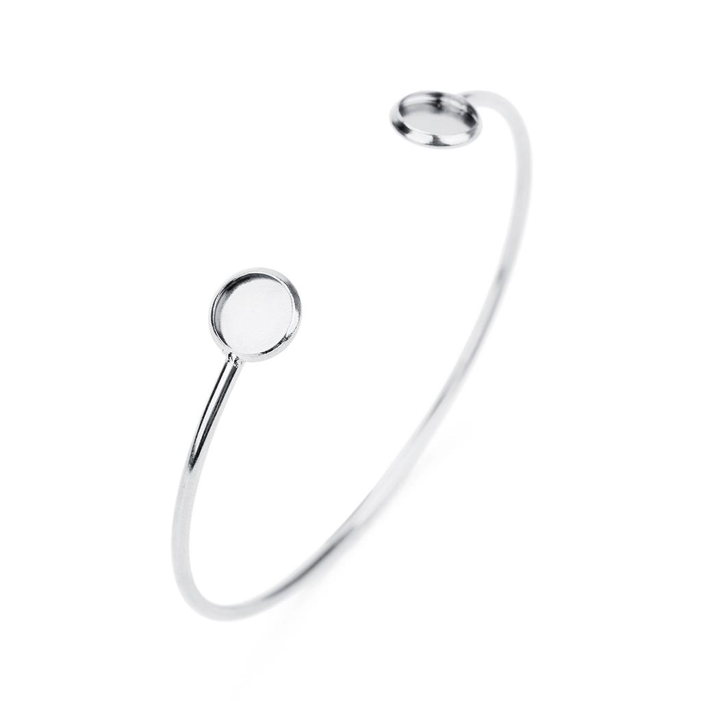 16,6cm Edelstahl Armband Basis Passend für 8mm Cabochon Armreif Fassungen Schalen Biegsamer Manschettenarmreif Schmuckherstellung Zubehör