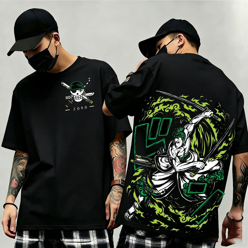 Summer New Arrival One Piece Pattern Tshirt Unisex Anime Print Casual Shortsleeved Fashionable Streetwear Top Y2k Style
