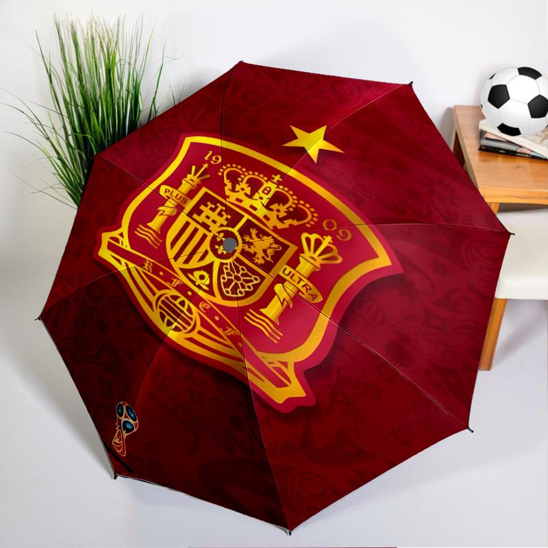 Spain Football Crest Umbrella Folding umbrella, automatic umbrella 8-Frame for Travel, camping Use Gift for Halloween Christmas