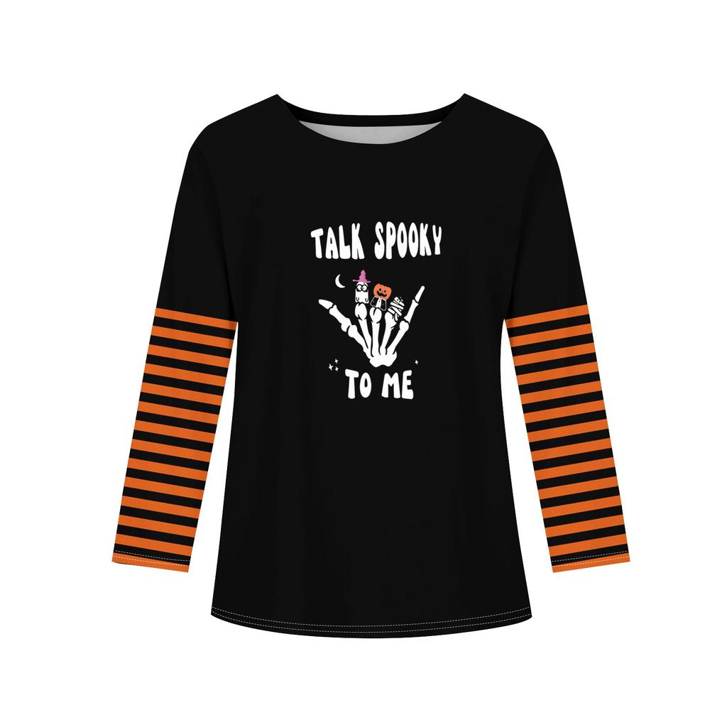 Girls Long Sleeve Halloween Day T Shirts Kids Fall Tops Crewneck Basic Tees 2-11Y
