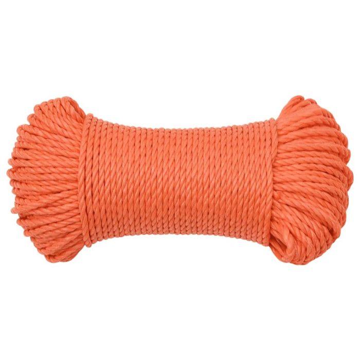 152923 vidaXL Work Rope Orange 6 Mm 25 M Polypropylene