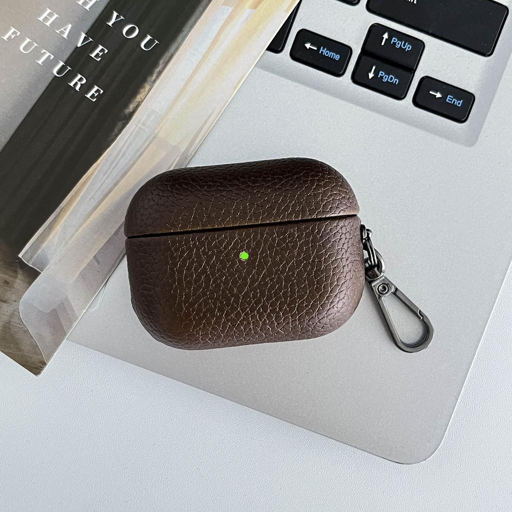 High End Business Bluetooth Earphone Case For Apple AirPods 1 2 3 4 Pro 2 3 Retro Litchi Texture Leather Protect Headphone Cover
