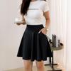 Dansatoare de modă Pantaloni de siguranță Fuste Funcție pentru femei Fusta de buzunar Casual școală Fuste de soare cu pliuri elastice evazate Plus dimensiune 45CM