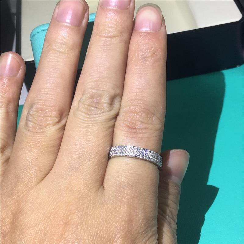 925 Sterling Silver Promise Ring Pave AAA Cz Stone Engagement Wedding Band Rings  Bridal Jewelry