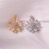 Super Sparkly Diamond Sunflower Pendant Two-Tone Flower Charm Light Luxury Sweet Necklace