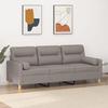 VidaXL 3-seater Sofa with Decorative Pillows Taupe 180 Cm Fabric, Sofa, Living Room Sofa, 3-seater Fabric Sofa, 3200836