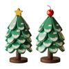 Christmas Tree Trivet Mats Set Heat-Resistant Wood Tripod Pot Holder Stain Resistant Table Protectors for Kitchen Dining