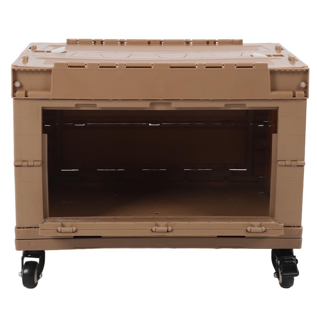  Storage Bin with Wheels PP Plastic Stackable Folding Transfer Basket for Home Garage SUV