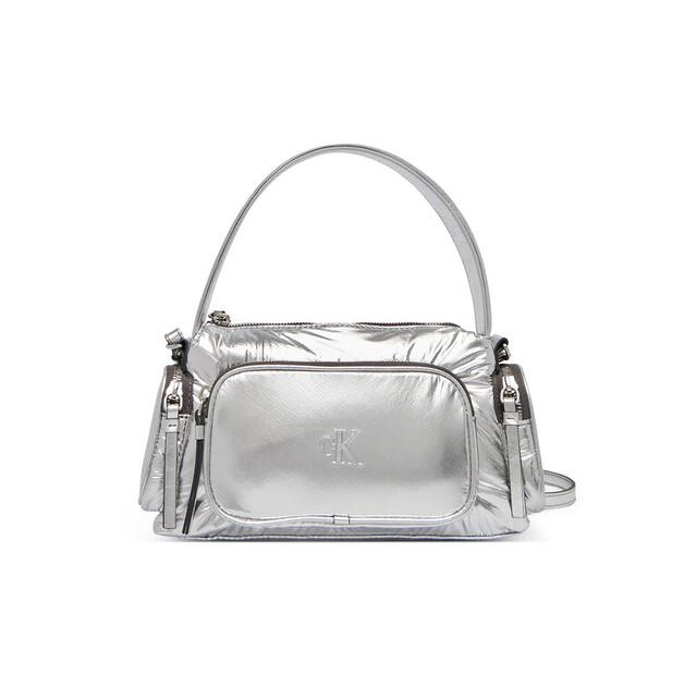 Calvin Klein Pocket Silver Nylon Small Bag