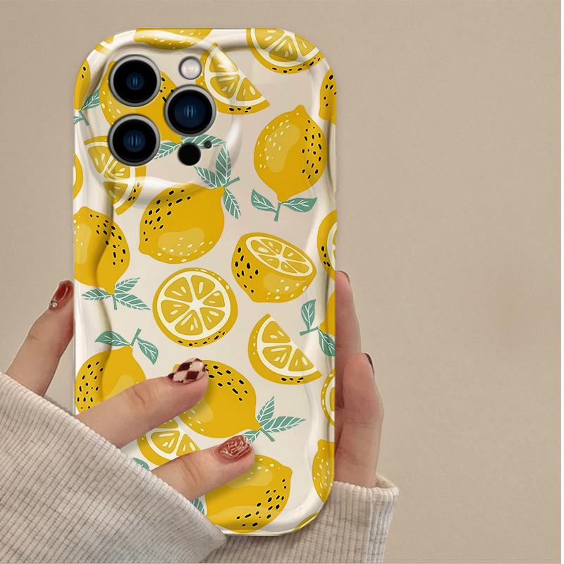 Summer Fruit Lemon Flower 3D Clear Case For iPhone 16 16E 15 14 13 12 11 Pro Max X XS X S Max XR SE 2020  7 8 Silicone Cover