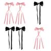 Long Ribbon Bowknot Hair Clip Sweet Girl Ballet Hairpin Women Hair Styling Accessories for Thin Hair French Barrettes