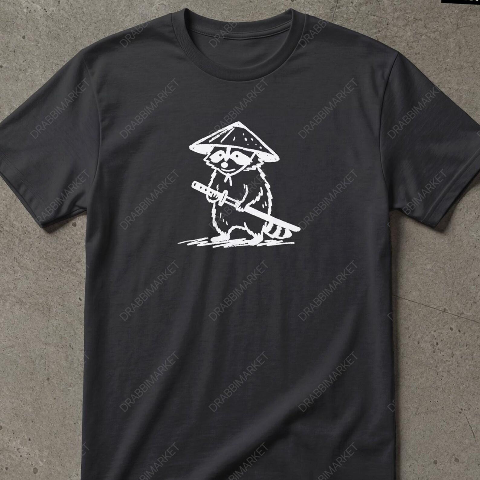 Funny Raccoon Samurai Shirt, Funny Meme Shirt, Funny Racoon Meme Shirt Vintage, Racoon Shirt, Y2K Tee Gifts For Friends, Raccoon Shirt S