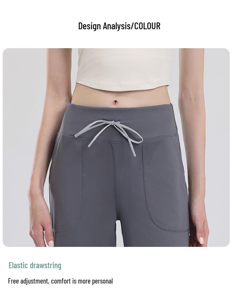 Women's High Waist Tummy Control Micro Flare Yoga Pants - Breathable, Hip-Lifting, Slimming, Floor Length Fitness Wear.