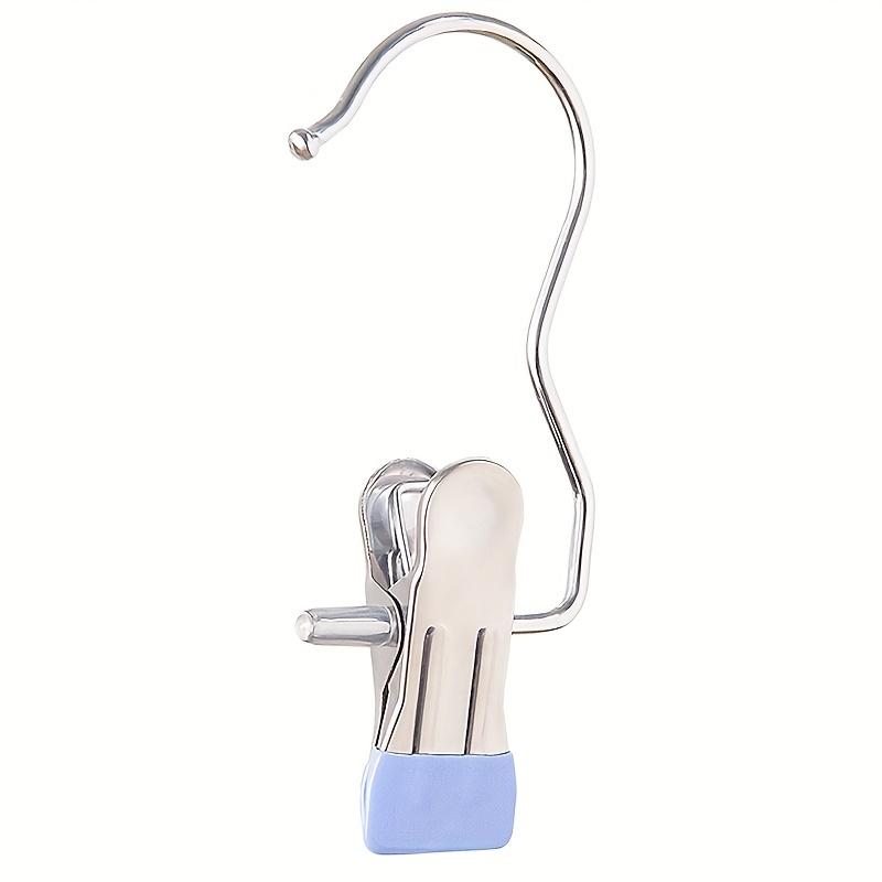 5pcs Stainless Steel Foldable 3-Shaped Hook Clips - Multifunctional Clothes Drying Clips with Non-Slip, Non-Marking, Rust-Proof Design - Perfect